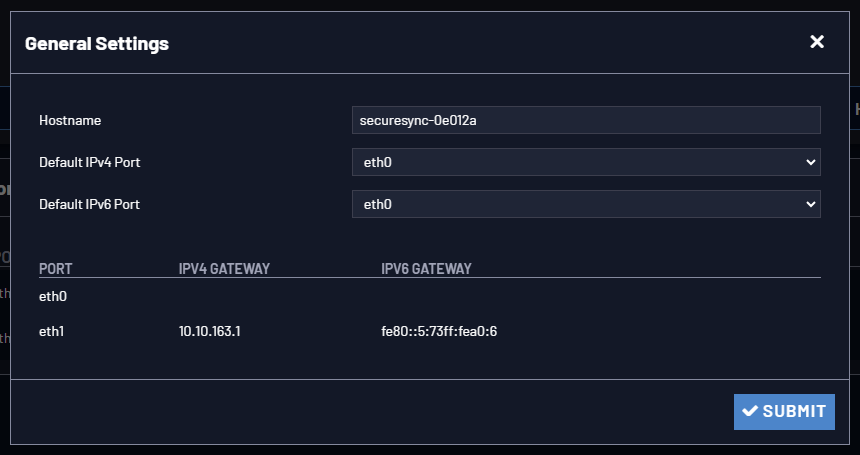 General Network Settings