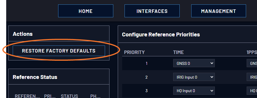 Configuring Input Reference Priorities