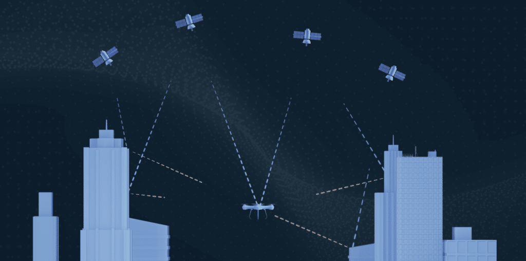 Visual representation of GNSS simulation and signals