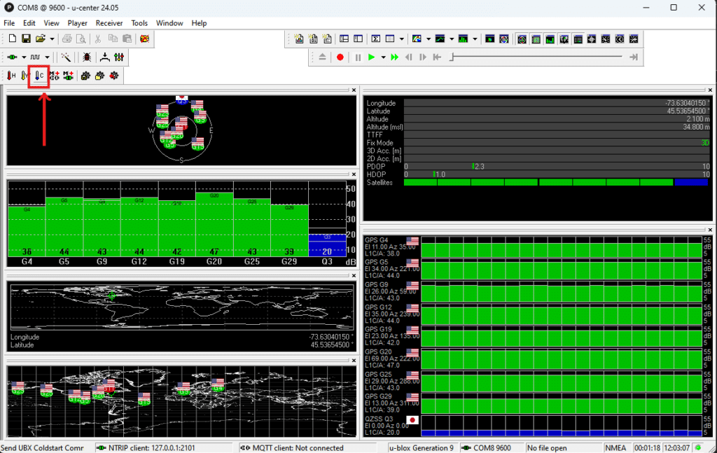 Simulating the ISO 17123-8 procedure through Skydel