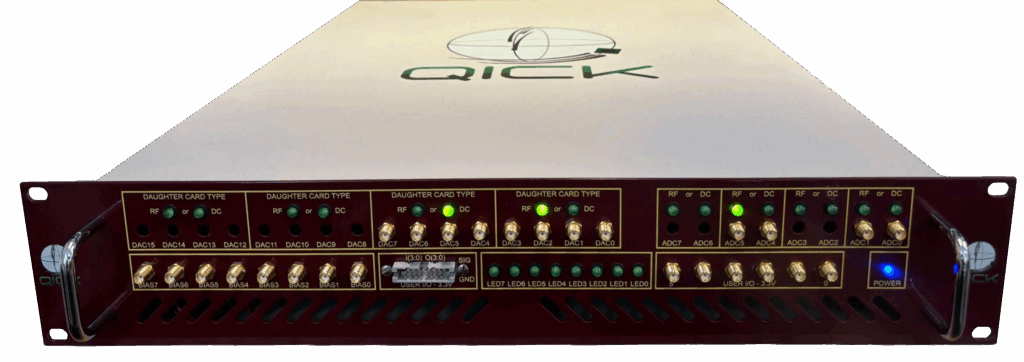 Front view of the QICK box, a rack-mounted quantum control and readout system developed at Fermilab for use in quantum computing, networks, and sensors.
